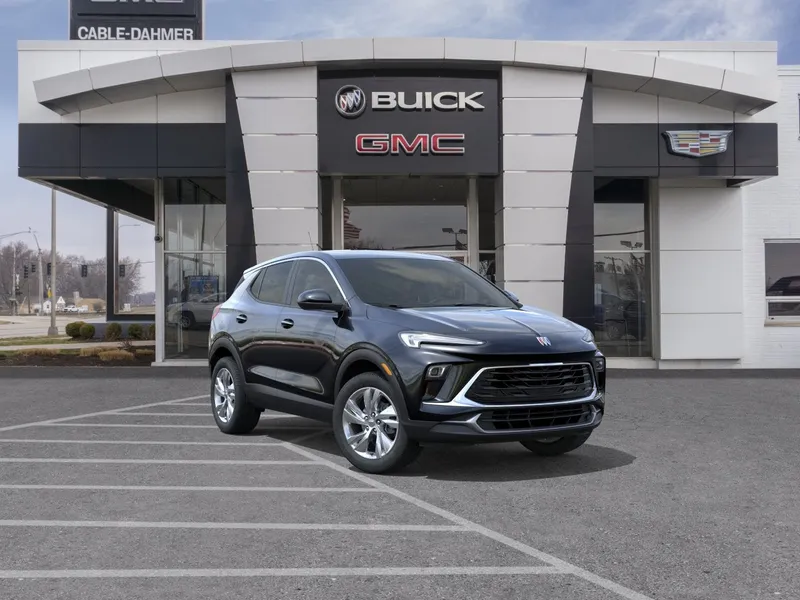 2026 Buick Encore GX Preferred in Ebony Twilight Metallic — front three-quarter view