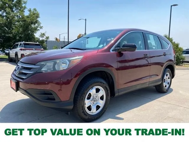 2014 Honda CR-V LX in Red — front three-quarter view