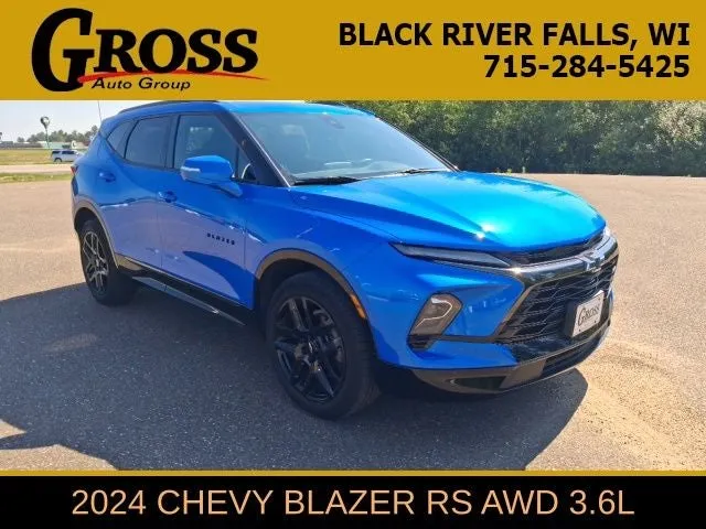 2024 Chevrolet Blazer RS in Riptide Blue Metallic — front three-quarter view