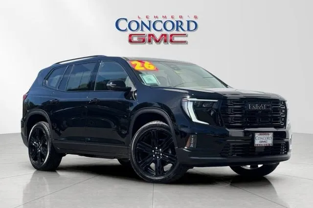 2026 GMC Acadia Elevation in Ebony Twilight Metallic — front three-quarter view