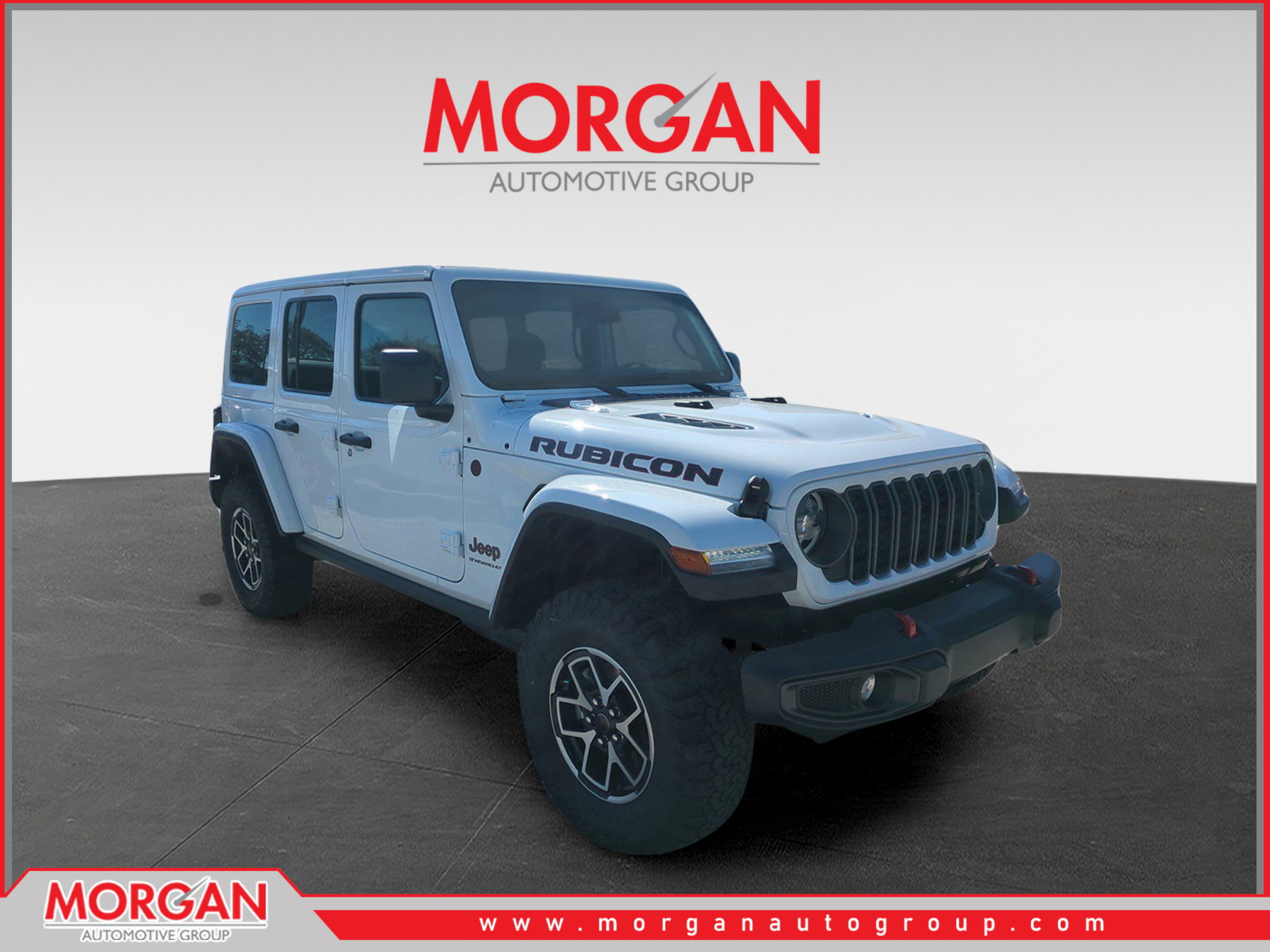 2026 Jeep Wrangler Rubicon in White/off-white — front three-quarter view