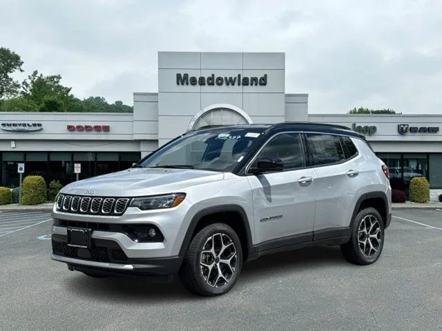 2026 Jeep Compass Limited in Silver Zynith Metallic Clear-Coat Exterior Paint — front three-quarter view