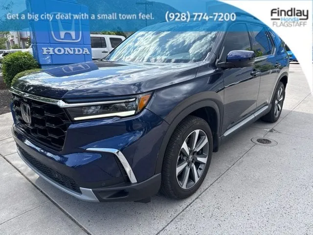 2025 Honda Pilot Elite in Obsidian Blue Pearl — front three-quarter view