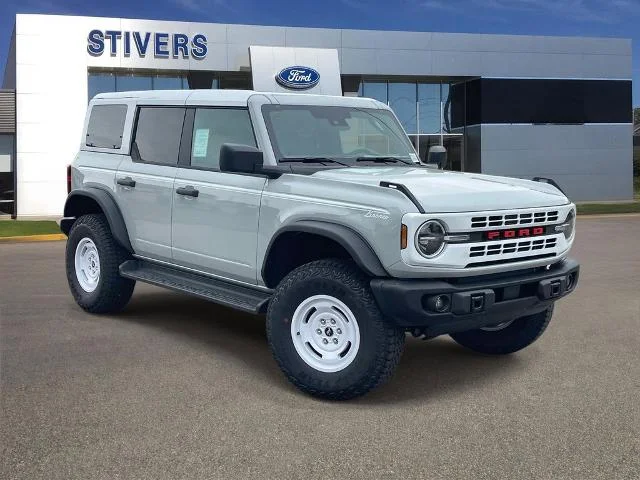 2026 Ford Bronco Heritage Edition in Avalanche Gray — front three-quarter view