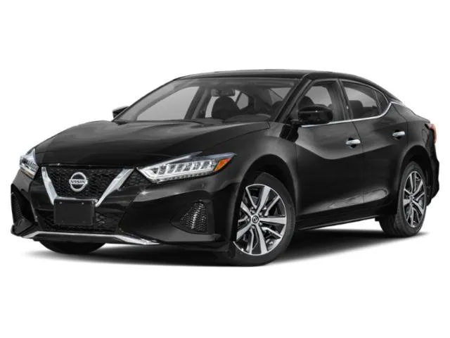 2021 Nissan Maxima SV in Gun Metallic — front three-quarter view