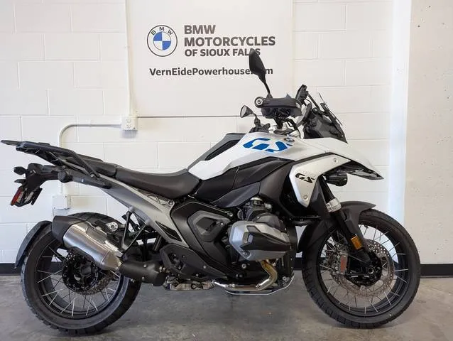 2025 BMW R 1300 GS Light White — front three-quarter view