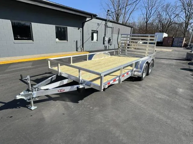 2027 Mid Michigan Trailers 7x16 TA, 1 Axle brake, Regular Ramp — front three-quarter view