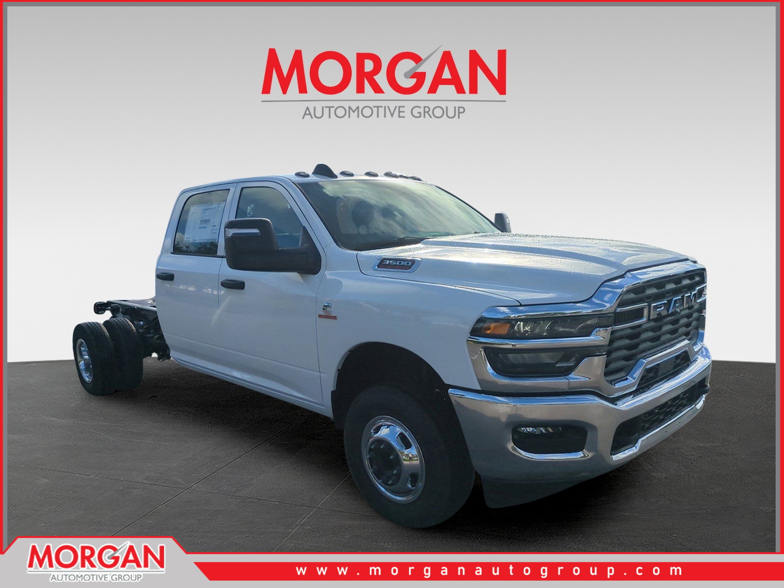 2026 Ram 3500 Tradesman in White — front three-quarter view