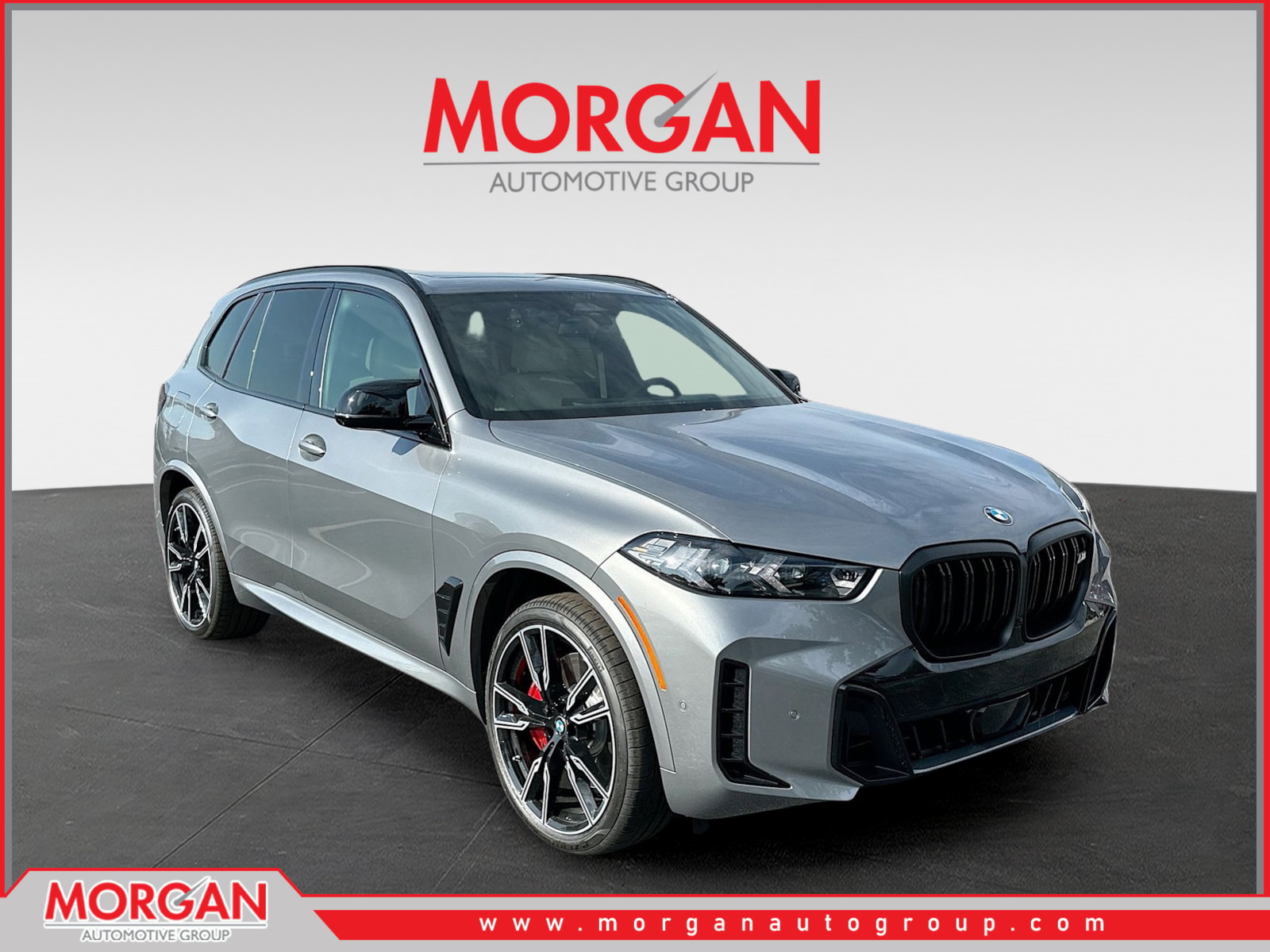 2026 BMW X5 M60i in Gray — front three-quarter view