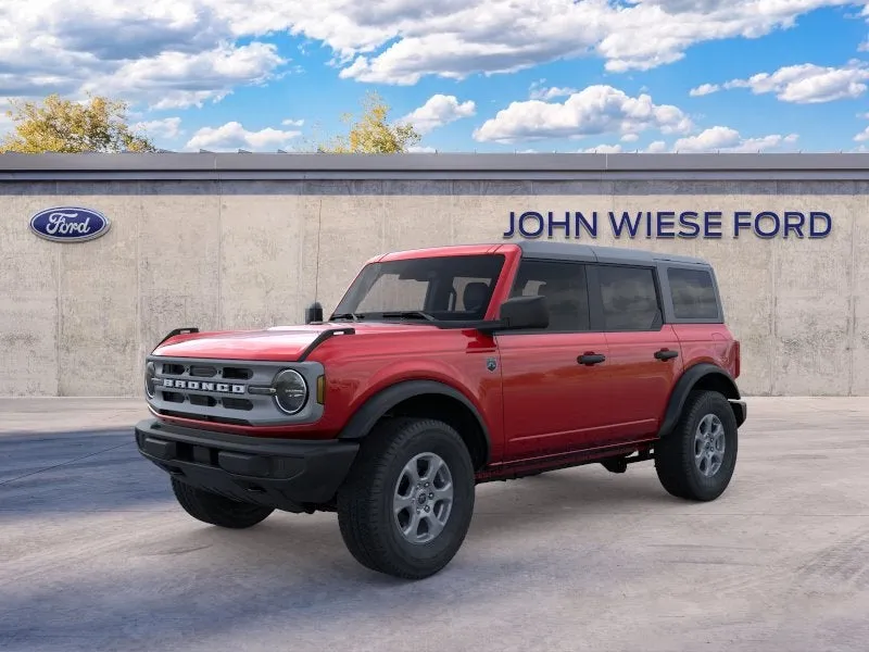 2025 Ford Bronco BIG BEND 4DR 4X4 in Ruby Red Metallic Tinted Clearcoat — front three-quarter view