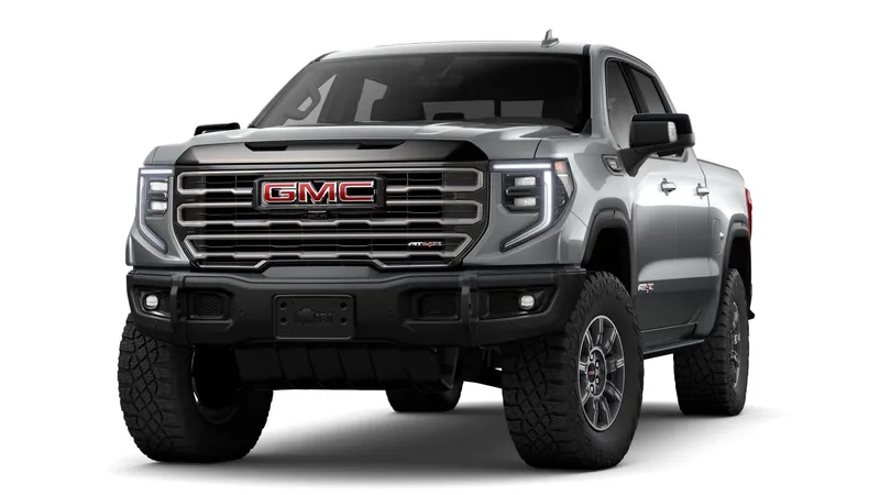 2026 GMC Sierra 1500 AT4X in Sterling Metallic — front three-quarter view