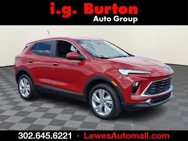 2026 Buick Encore GX Preferred in Brilliant Red — front three-quarter view