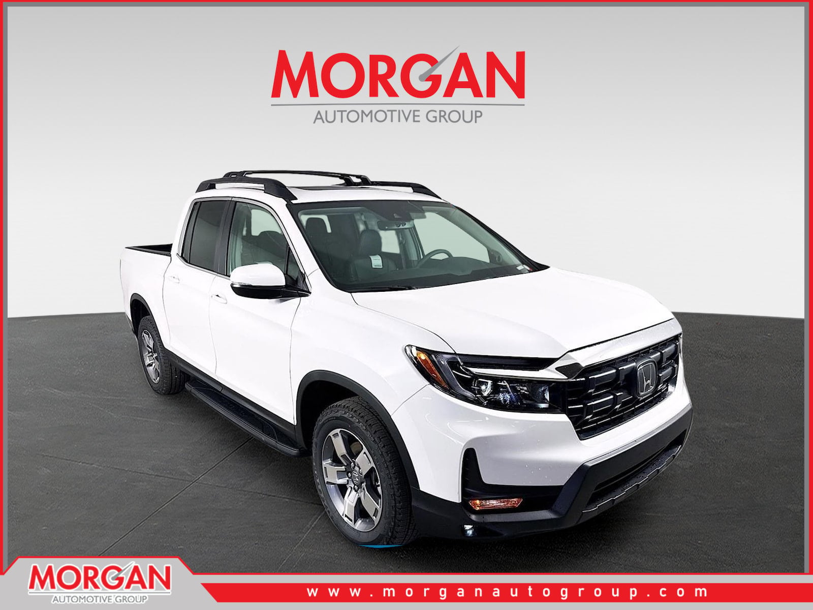 2026 Honda Ridgeline RTL in Platinum White Pearl — front three-quarter view