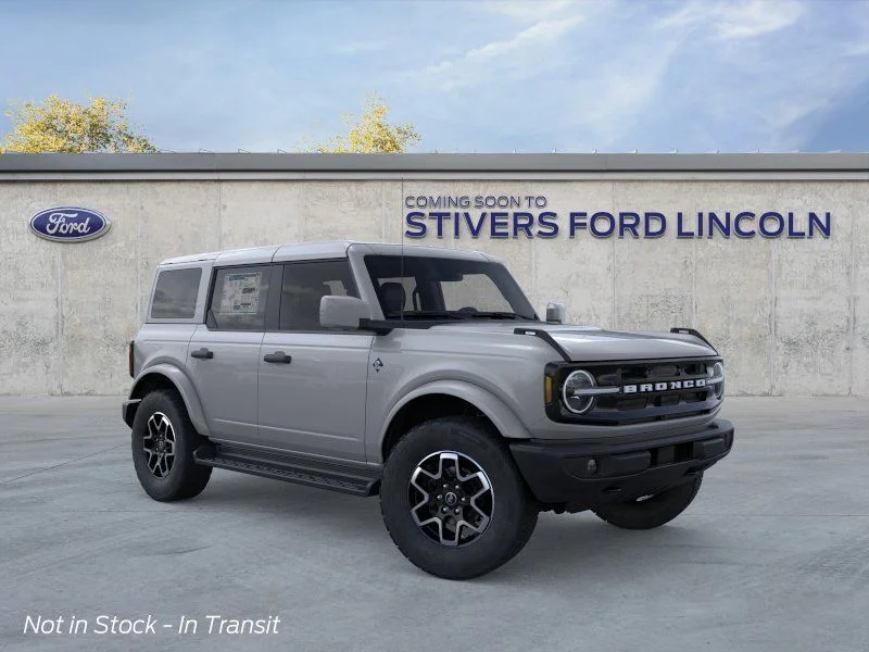 2026 Ford Bronco Outer Banks in Avalanche Gray — front three-quarter view