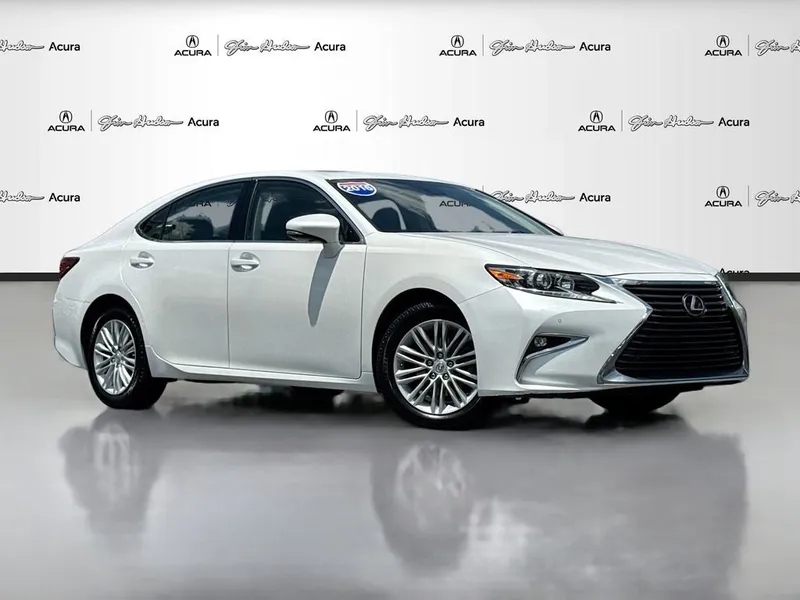 2016 Lexus ES 350 in Eminent White Pearl — front three-quarter view