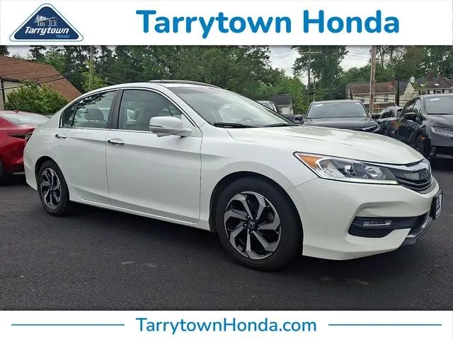 2017 Honda Accord EX-L in White Orchid Pearl — front three-quarter view
