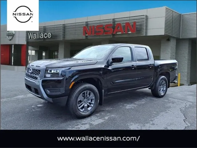 2026 Nissan Frontier SV in Super Black Kh3 — front three-quarter view