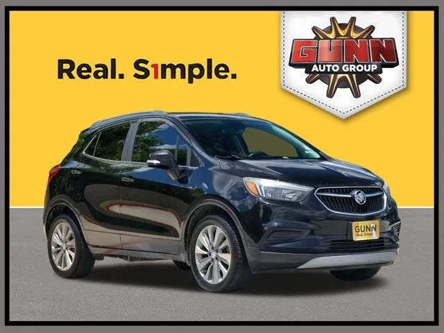 2018 Buick Encore Preferred in Ebony Twilight Metallic — front three-quarter view