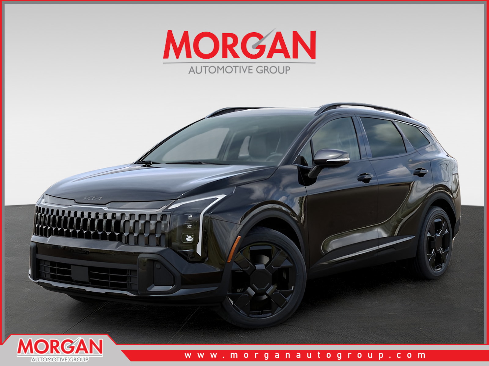 2026 Kia Sportage X-Line in Ebony Black — front three-quarter view