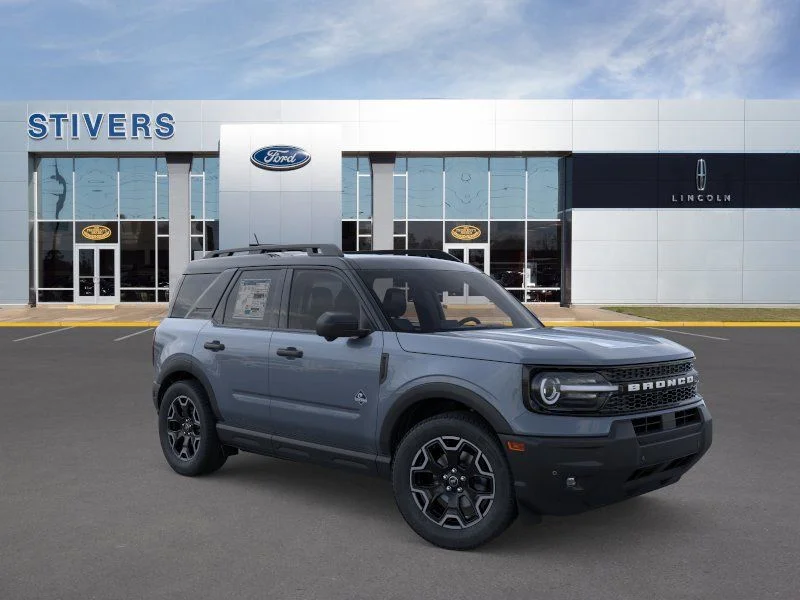 2026 Ford Bronco Sport Outer Banks 5 Door SUV, SUV & Crossovers in Azure Gray Metallic Tri-Coat — front three-quarter view