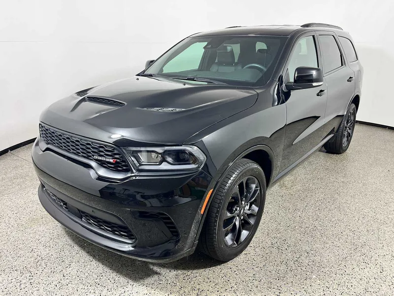 2025 Dodge Durango GT Plus in Db Black Clearcoat — front three-quarter view