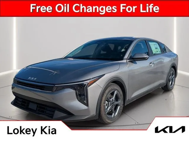 2026 Kia K4 LXS in Steel Gray — front three-quarter view