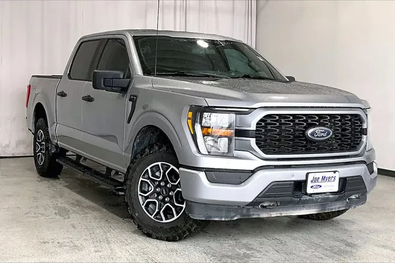 2023 Ford F-150 in Silver Metallic — front three-quarter view