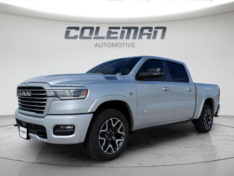 2026 RAM 1500 Laramie in Silver Zynith Exterior Paint — front three-quarter view