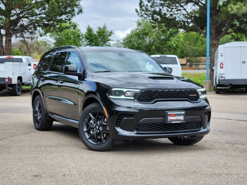 2026 Dodge Durango DURANGO GT AWD HEMI V8 in Diamond Black Clear-Coat Exterior Paint — front three-quarter view