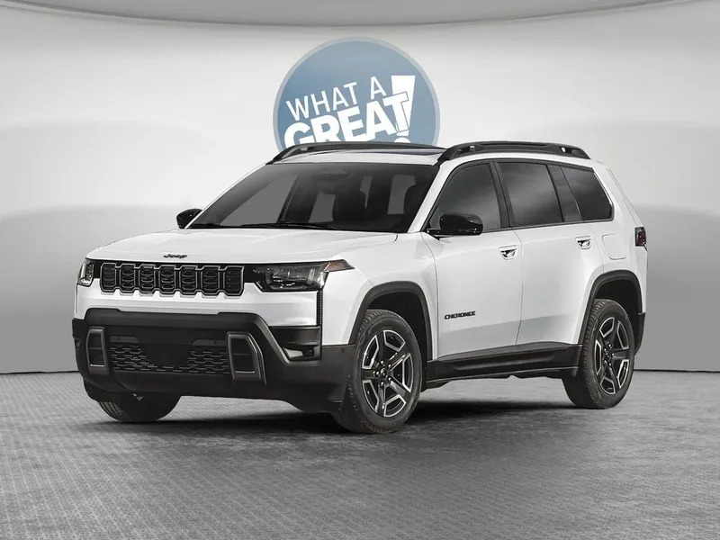 2026 Jeep Cherokee CHEROKEE LAREDO 4X4 in Bright White Clear-Coat Exterior Paint — front three-quarter view