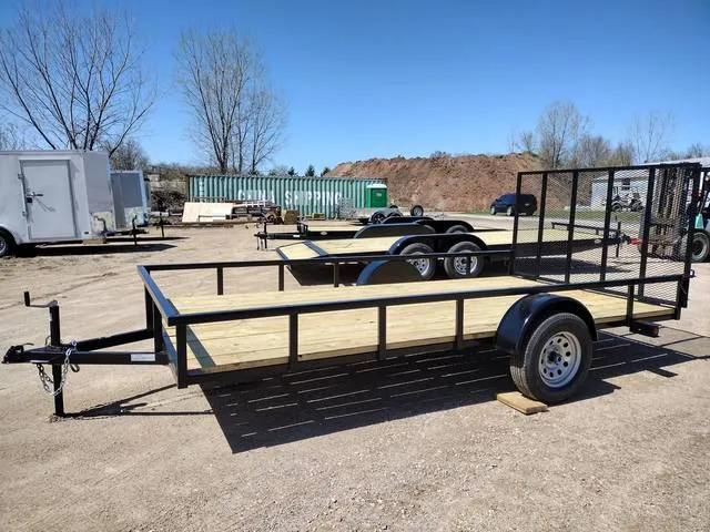 2025 Gold Star 82"x12' Steel Utility, 2990 GVWR — front three-quarter view