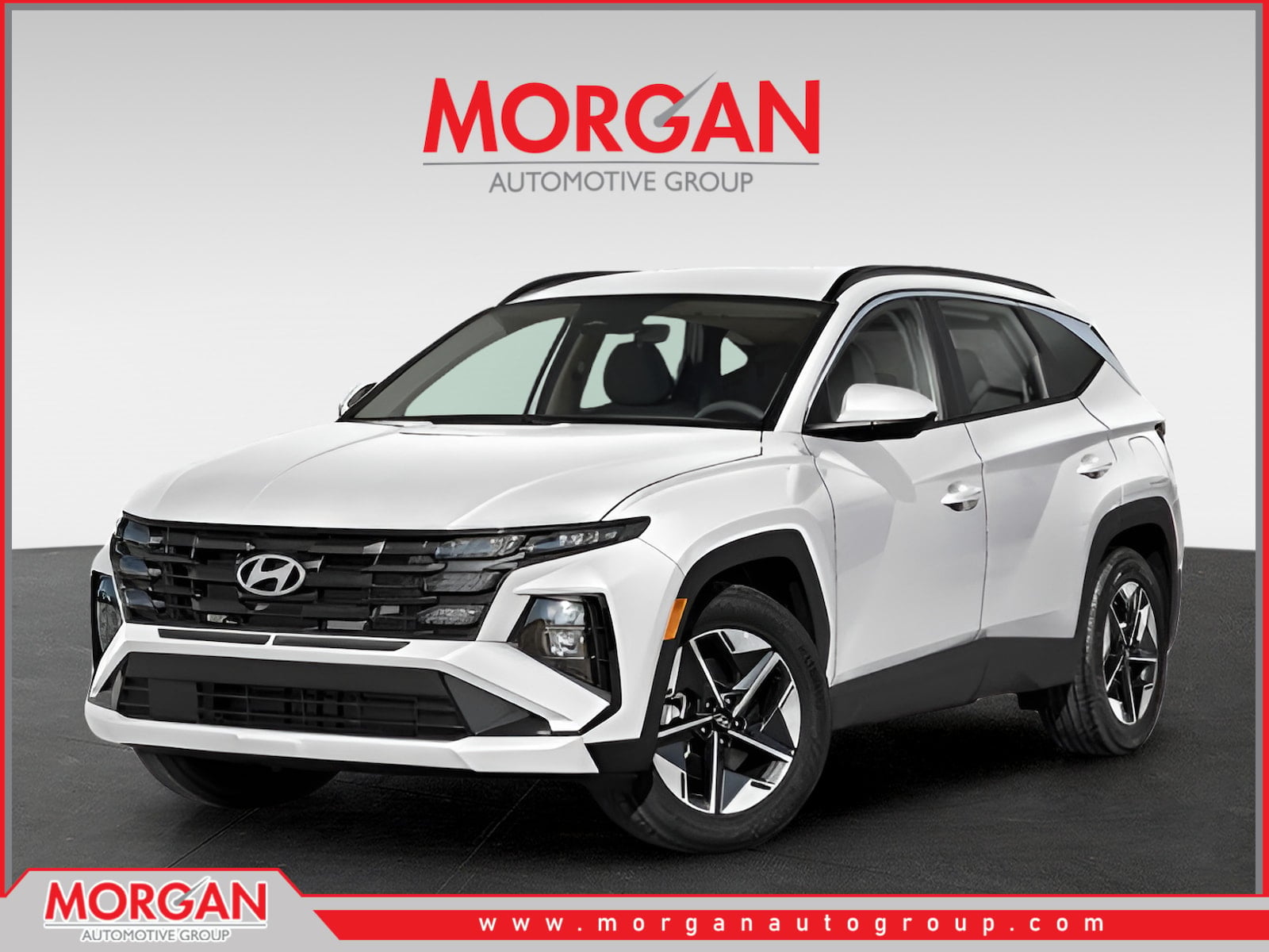 2026 Hyundai TUCSON SEL in Serenity White Pearl — front three-quarter view