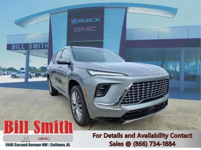2026 Buick Enclave Avenir in Moonstone Gray Metallic — front three-quarter view