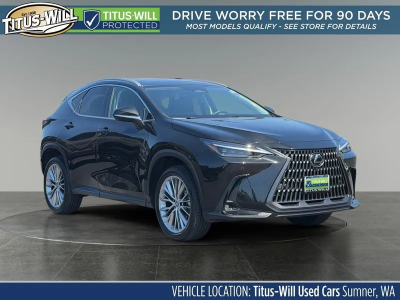 2024 Lexus NX 350h Luxury in Caviar — front three-quarter view