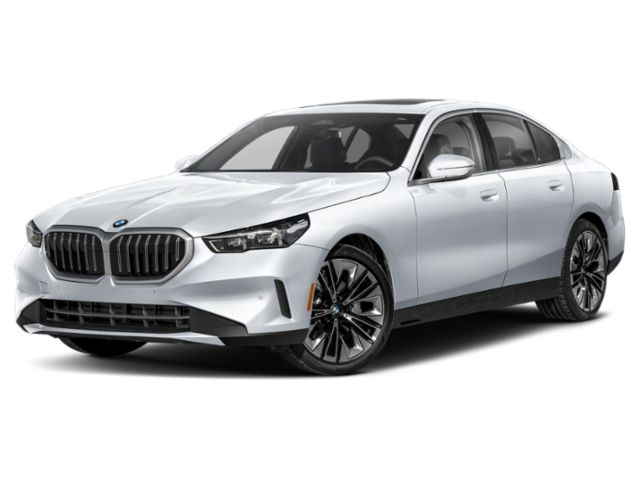 2026 BMW 5 Series 530i xDrive in Mineral White Metallic — front three-quarter view