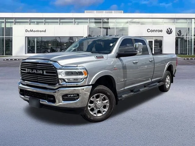 2022 RAM 3500 Laramie in Billet Silver Metallic Clearcoat — front three-quarter view