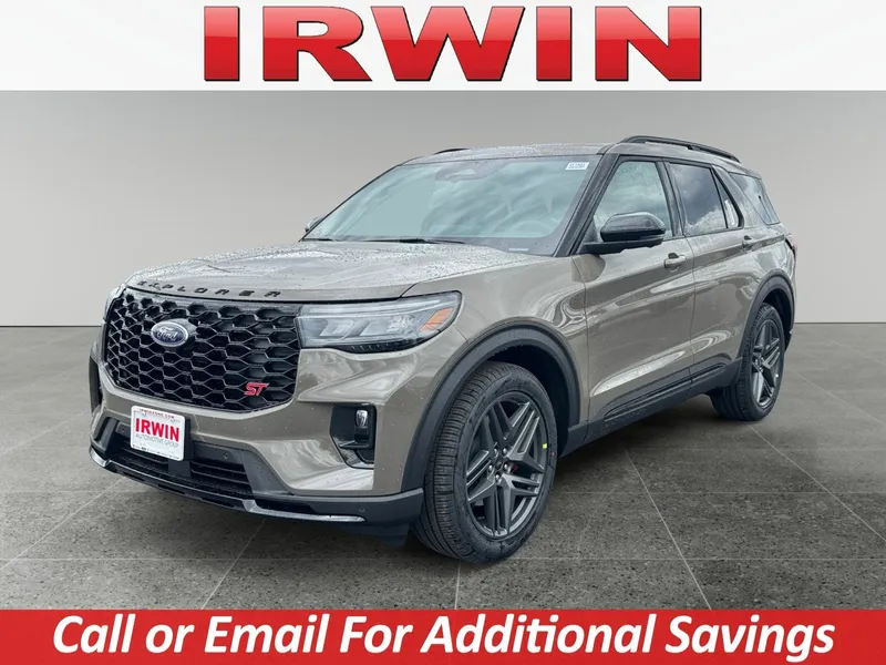 2026 Ford Explorer ST in Gray — front three-quarter view