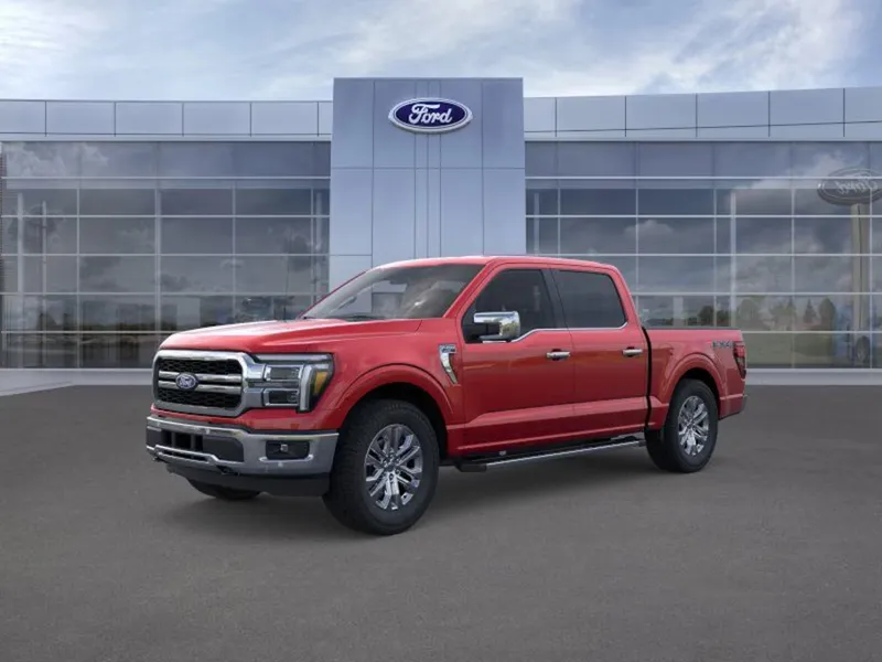 2026 Ford F-150 in Ruby Red Tinted — front three-quarter view