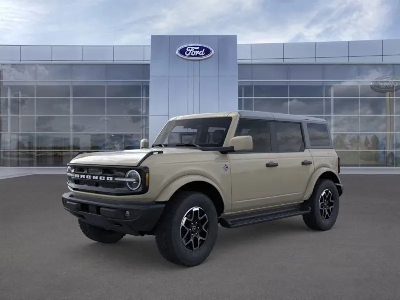 2026 Ford Bronco in Desert Sand — front three-quarter view