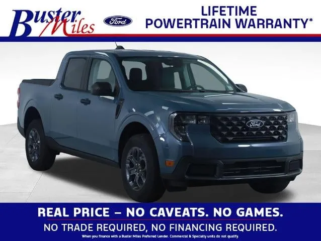 2026 Ford Maverick XLT in Azure Gray Metallic Tri-Coat — front three-quarter view