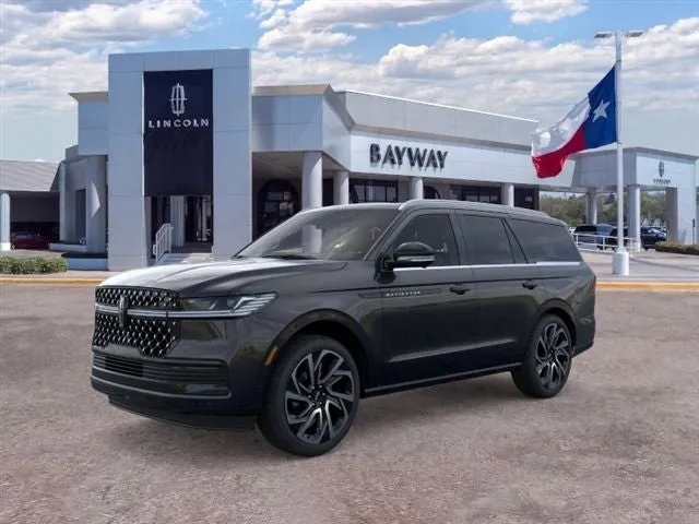 2026 Lincoln Navigator Black Label in Infinite Black Metallic Clearcoat — front three-quarter view