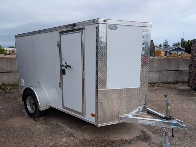 2026 NationCraft 5x10 SA, Aluminum Frame, 2990 GVWR, Rear Ramp — front three-quarter view