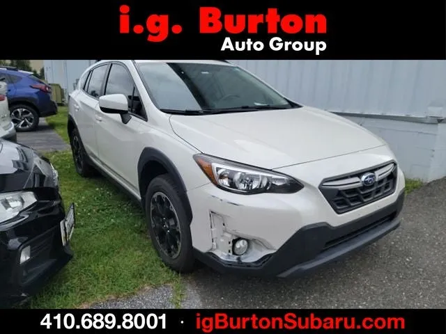 2021 Subaru Crosstrek Premium in Crystal White Pearl — front three-quarter view