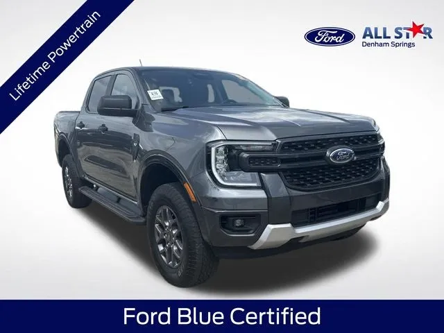 2024 Ford Ranger XLT in Gray Metallic — front three-quarter view