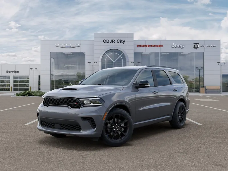 2026 Dodge Durango DURANGO GT PLUS AWD in Destroyer Gray Clear-Coat Exterior Paint — front three-quarter view