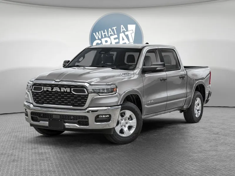 2026 RAM 1500 RAM 1500 BIG HORN CREW CAB 4X4 5'7' BOX in Silver Zynith Exterior Paint — front three-quarter view
