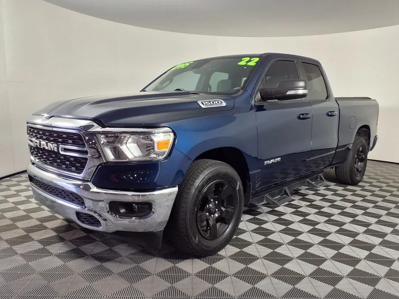 2022 RAM 1500 Big Horn in Patriot Blue Pearlcoat — front three-quarter view