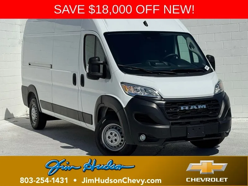 2025 RAM ProMaster 2500 High Roof 159 WB in Bright White Clearcoat — front three-quarter view