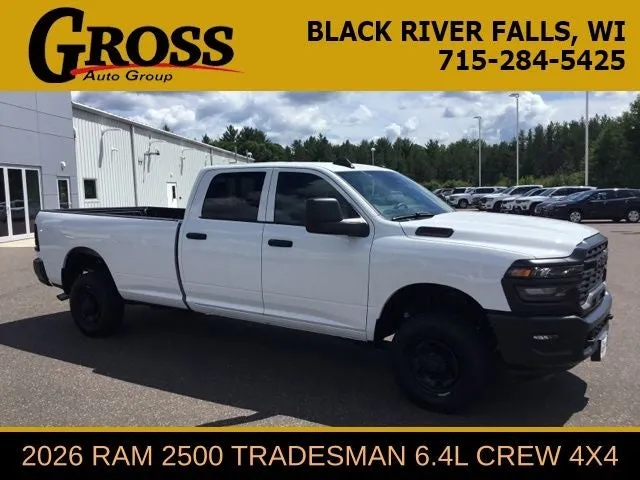 2026 RAM 2500 Tradesman in Bright White Clearcoat — front three-quarter view