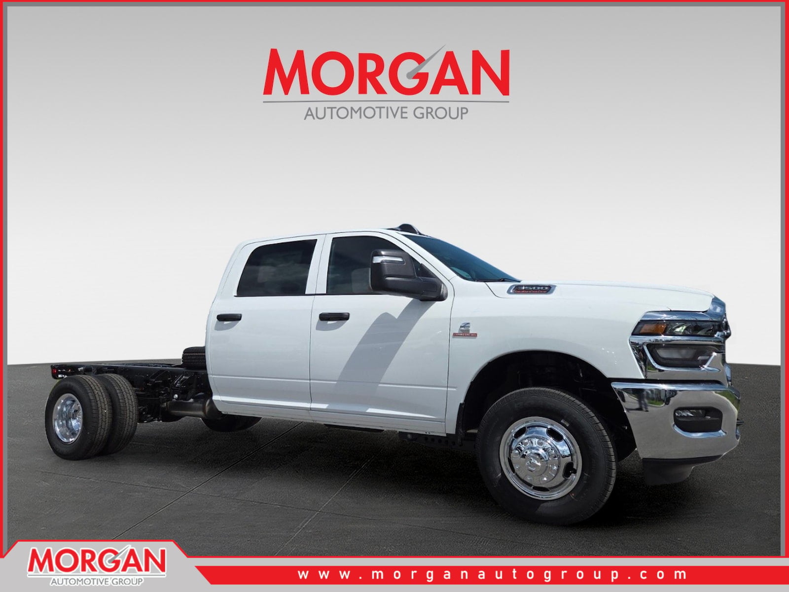 2026 Ram 3500 Tradesman in White — front three-quarter view